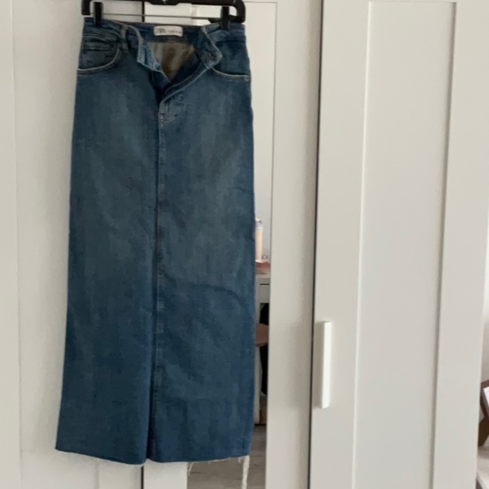 Zara Blue Maxi Skirt Classic Denim Style
